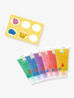 6 Tubes De Peinture à Doigts Paillettes - DJECO Jaune - Djeco -Enfant Jouet Boutique 6 tubes de peinture a doigts paillettes djeco 2