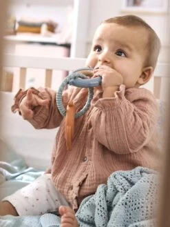 Anneaux De Dentition En Bois Et Silicone Multicolor - Vertbaudet -Enfant Jouet Boutique anneaux de dentition en bois et silicone 2