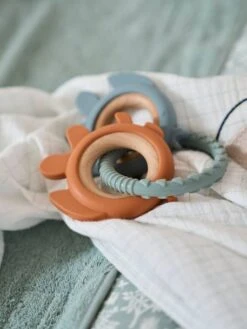 Anneaux De Dentition En Bois Et Silicone Multicolor - Vertbaudet -Enfant Jouet Boutique anneaux de dentition en bois et silicone 3