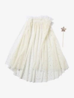 Cape à Paillettes + Baguette Blanc - Vertbaudet -Enfant Jouet Boutique cape a paillettes baguette 3
