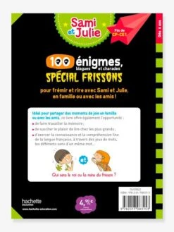 Livre éducatif Sami Et Julie - 100 Enigmes, Spécial Frissons - HACHETTE ÉDUCATION Blanc - Hachette -Enfant Jouet Boutique livre educatif sami et julie 100 enigmes special frissons hachette education 2