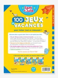 Livre éducatif Sami Et Julie - 100 Jeux De Vacances Du CP Au CE1 - Cahier De Vacances 2021 - HACHETTE ÉDUCATION Blanc - Hachette -Enfant Jouet Boutique livre educatif sami et julie 100 jeux de vacances du cp au ce1 cahier de vacances 2021 hachette education 3