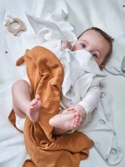 Lot De 3 Langes MINI COMPAGNIE En Gaze De Coton Bio* 2 écrus Imprimés + 1 Uni Caram - Vertbaudet -Enfant Jouet Boutique lot de 3 langes mini compagnie en gaze de coton bio 5