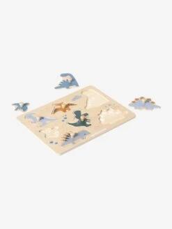 Puzzle Bouton Dinosaures En Bois FSC® Multicolore - Vertbaudet