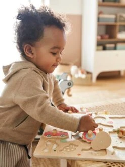 Puzzle Bouton Happy En Bois FSC® Multicolore - Vertbaudet -Enfant Jouet Boutique puzzle bouton happy en bois fsc 3