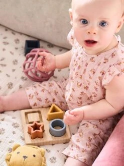 Puzzle Des Formes En Bois Et Silcone Multicolor - Vertbaudet