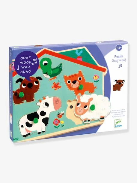 Puzzle Sonore Ouaf Woof - DJECO Bleu - Djeco 1 Puzzle Sonore Ouaf Woof - DJECO Bleu - Djeco