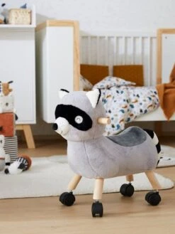 Raton Laveur Masqué à Roulettes En Peluche Et Bois FSC® Multicolore - Vertbaudet -Enfant Jouet Boutique raton laveur masque a roulettes en peluche et bois fsc 2