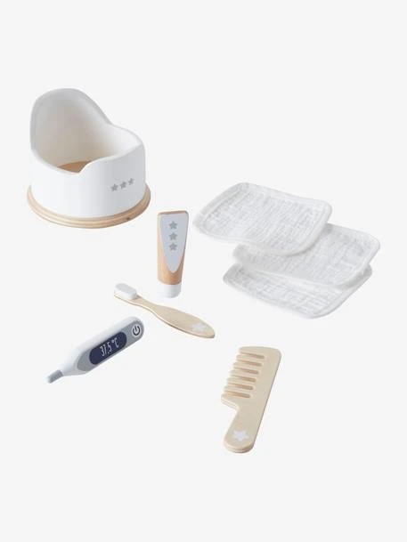Set Accessoires Hygiène Poupon En Bois FSC® Blanc - Vertbaudet 1 Set Accessoires Hygiène Poupon En Bois FSC® Blanc - Vertbaudet