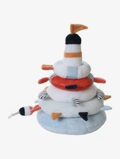 Tour à Empiler En Tissu LEON SUR LE PONTON Multicolore - Vertbaudet -Enfant Jouet Boutique tour a empiler en tissu leon sur le ponton 2