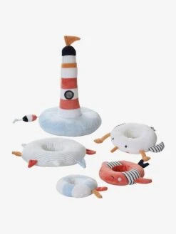 Tour à Empiler En Tissu LEON SUR LE PONTON Multicolore - Vertbaudet -Enfant Jouet Boutique tour a empiler en tissu leon sur le ponton 3